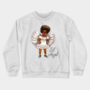 The Best angel Gift ideas 2022, lil angel.... afro baby angel  - curly Afro Hair Crewneck Sweatshirt